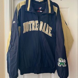 Majestic Vintage Notre Dame Puffer Jersey Jacket Mens XXL